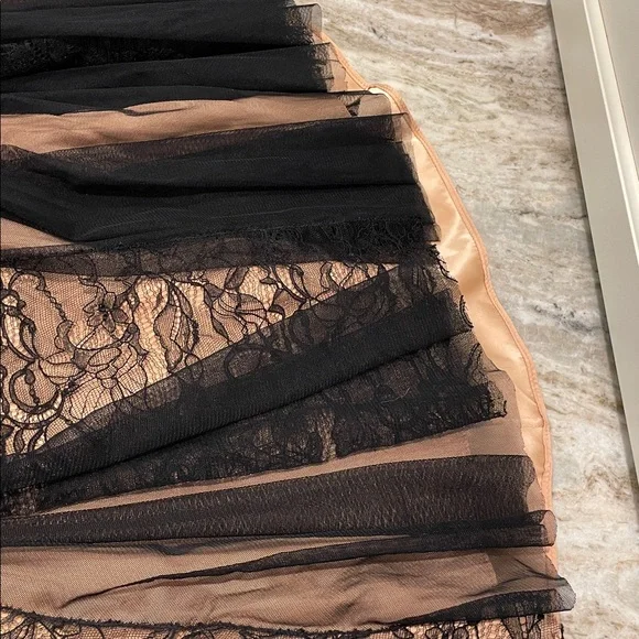 Vintage Badgley Mischka Black Lace Strapless Gown - Picture 11 of 16